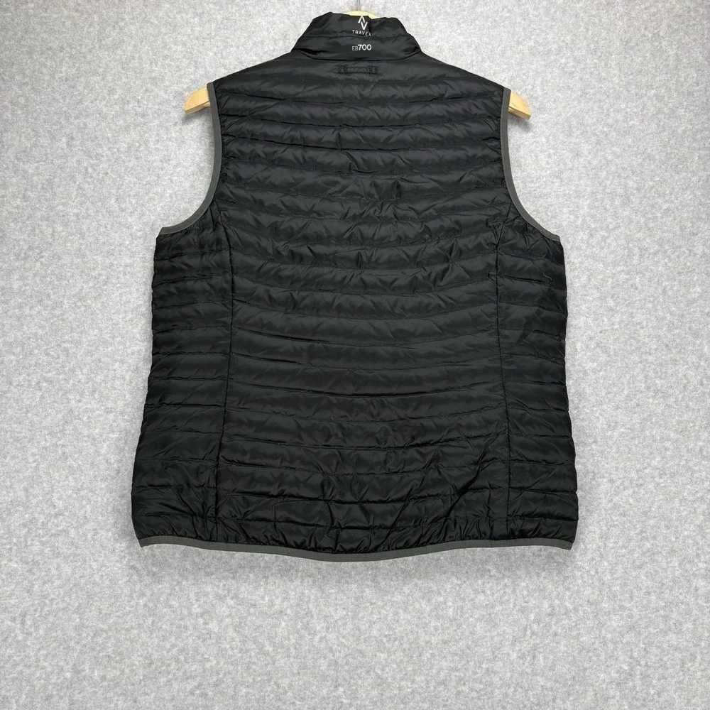 Eddie Bauer Puffer Vest Womens L Black Travex EB700 Down Insulated‎ Quilted Gorp